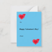 Valentijn Vogels op een Hart Mini Kinder Kaarten Notitiekaartje (Achterkant)