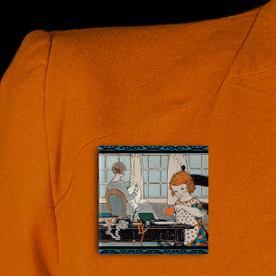 Valentijn voor kindermeisje voor moeder Vierkante Button 5,1 Cm