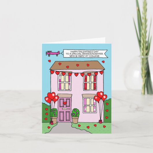 Valentijn voor kleindochter weg op de universiteit kaart (Voorkant)