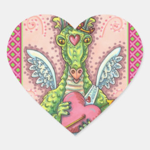 VALENTIJN VOOR KUSTMATIGE DRAGON, HART- EN ARROUWV HART STICKER
