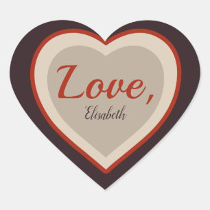 Valentijn voor liefdeshandtekeningen Elegant retro Hart Sticker