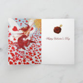 VALENTIJN VRIJ MET WAND, RODE WAX SEAL MONOGRAM FEESTDAGEN KAART (Binnen)