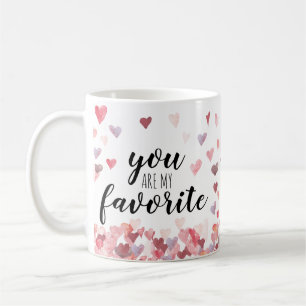 Valentijn Waterverf Hearts Je bent mijn favoriet Koffiemok