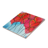 Valentijn waterverf rode hartballonnen tegeltje (Zijkant)