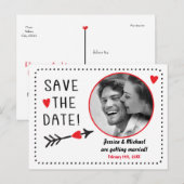 Valentijn Wedding Save Date Foto Rustic Briefkaart (Voorkant / Achterkant)