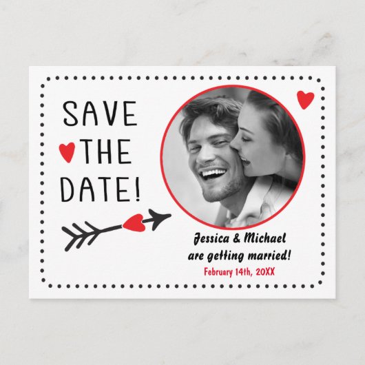 Valentijn Wedding Save Date Foto Rustic Briefkaart (Voorkant)