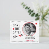 Valentijn Wedding Save Date Foto Rustic Briefkaart (Staand voorkant)