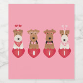 Valentijn Welsh Wire Fox Terrier Dogs Wijn Etiket (Enkel label)