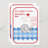 Valentijn Whale Invitation Kaart (Voorkant / Achterkant)
