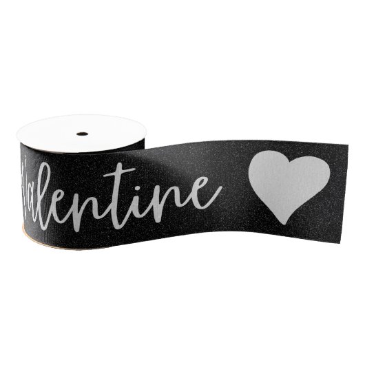 Valentijn White Glitter Grosgrain Lint (Spoel)