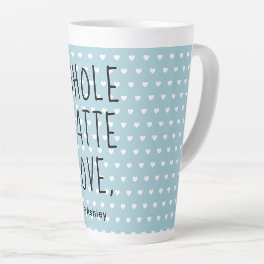 Valentijn Whole Latte Love Black Script Latte Mok (Rechterhoek)