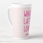 Valentijn Whole Latte Love Hot Pink Script Latte Mok (Linkerhoek)