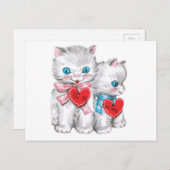  Valentijn Witte katten Feestdagenkaart (Voorkant / Achterkant)
