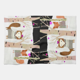 Valentijn Woodland Vossen Keuken Theedoek