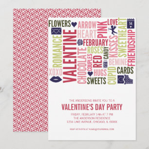 Valentijn Words Valentijnsdag Party Card Kaart