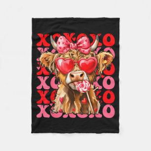 Valentijn Xoxo Hoogland Koe Cute Coquette Boog Wes Fleece Deken