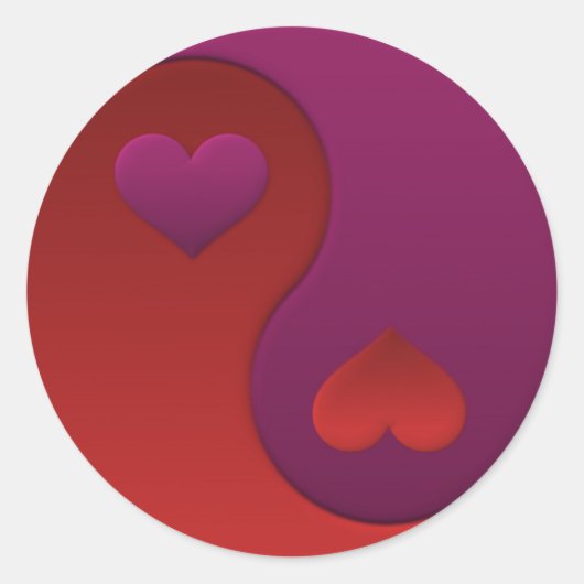 Valentijn Yin Yang Ronde Sticker (Voorkant)