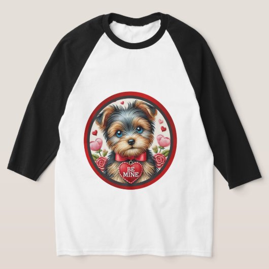 Valentijn Yorkie Be Mine Graphic Shirt (Laagn)