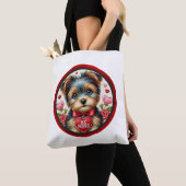 Valentijn Yorkie Be Mine Schouder Canvas tas (Dichtbij)