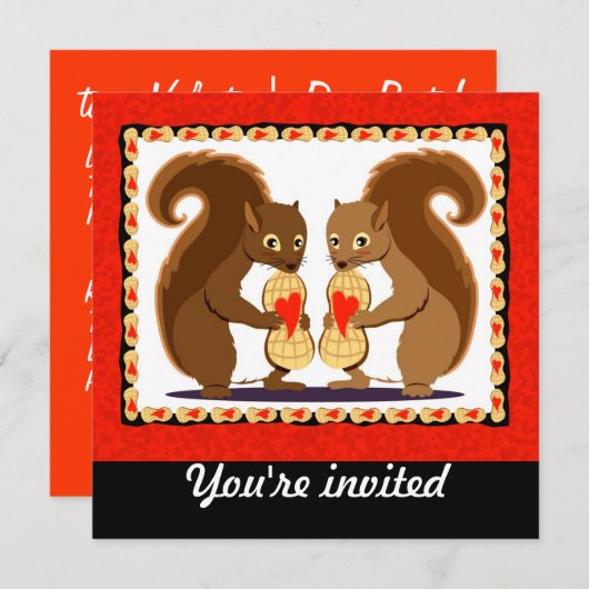 Valentijnen eekhoorns kaart (Voorkant / Achterkant)