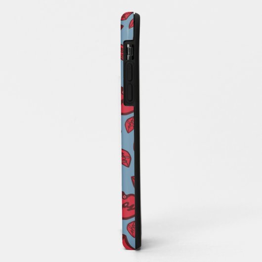 Valentijnen lippen blauw en rood Case-Mate iPhone case (Achterkant/links)