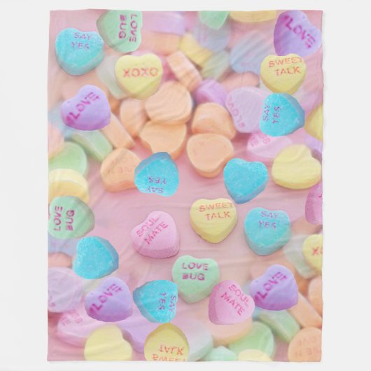 valentijnen snoep harten deken (Voorkant)