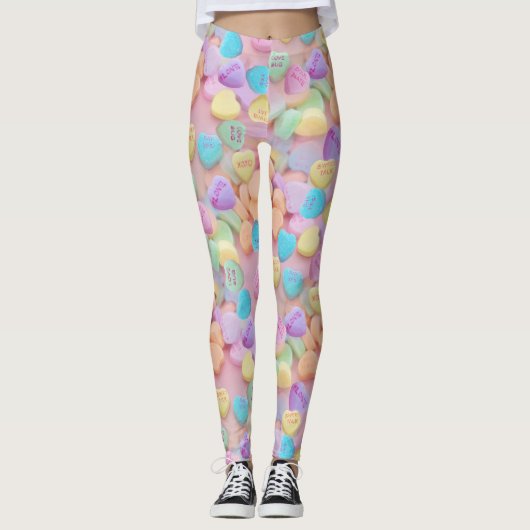 valentijnen snoep harten leggings (Voorkant)