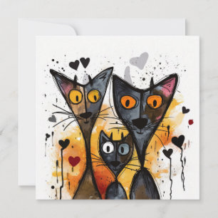 Valentijnkatten Feestdagenkaart