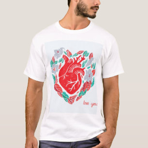 Valentijns Anatomisch Hart: Unieke Kaart T-shirt