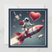 Valentijns astronaut feestdagenkaart (Voorkant)
