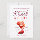Valentijns Brunch en Bubble Invitation Kaart (Voorkant)