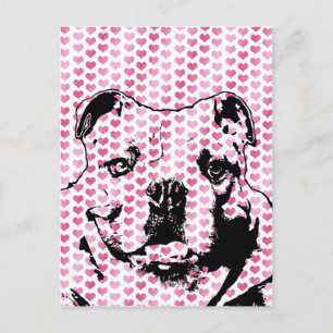 Valentijns - Bulldog Silhouette Feestdagenkaart