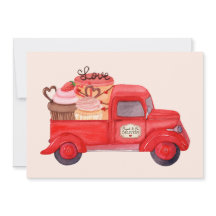 Valentijns Cupido's Levering Rode Waterverf Truck