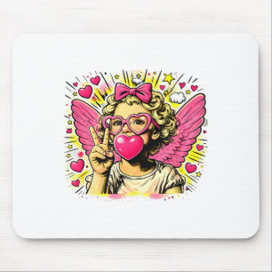 Valentijns Cute Cupid Hart Engel Liefde Vakantie C Muismat