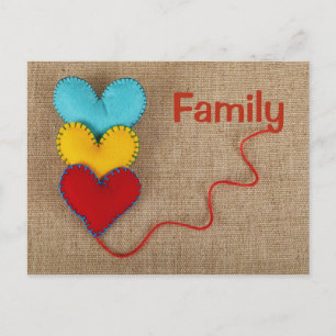 Valentijn's Day Briefkaart met harten "Familie"