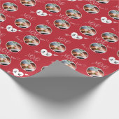 Valentijn's Day Hart & Initialen Aangepaste foto Cadeaupapier (Hoek)