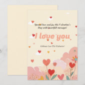 Valentijn's Day Hartelijke "Ik hou van je" Kaart (Voorkant / Achterkant)