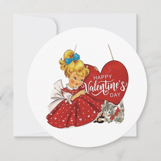 Valentijn's Day Meisje Feestdagenkaart (Voorkant)