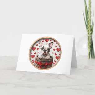 Valentijns Franse Bulldog Feestdagen Kaart