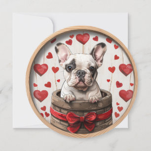 Valentijns Franse Bulldog Feestdagenkaart