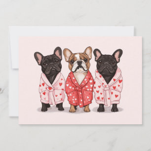 Valentijns Franse Bulldog Feestdagenkaart
