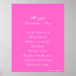 Valentijns gedicht van mijn partner poster