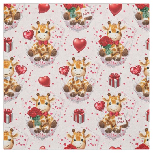 Valentijns Giraffe Patroon Stof (Swatch)