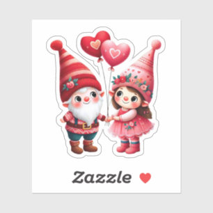 Valentijns Gnomes Paar Sticker