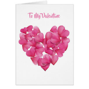 Valentijns Kaart Roos bloemblaadjes harten aangepa