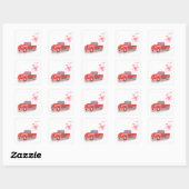 Valentijns Klassieke Red Truck met Heart Balloons| Vierkante Sticker (Vel)