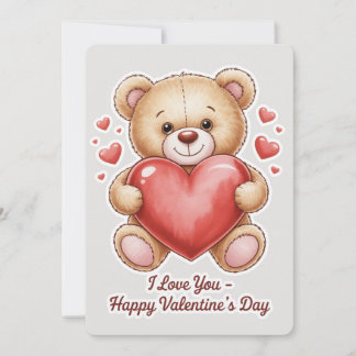 Valentijns knuffelbeer feestdagenkaart