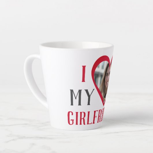 Valentijns  Koppel Hart Aangepaste gepersonaliseer Latte Mok (Linkerhoek)