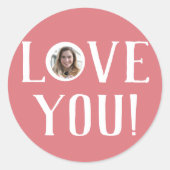 Valentijns  Koppel Hart Aangepaste gepersonaliseer Ronde Sticker (Voorkant)