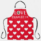 Valentijns Koppel Hart Aangepaste gepersonaliseer Schort (Voorkant)